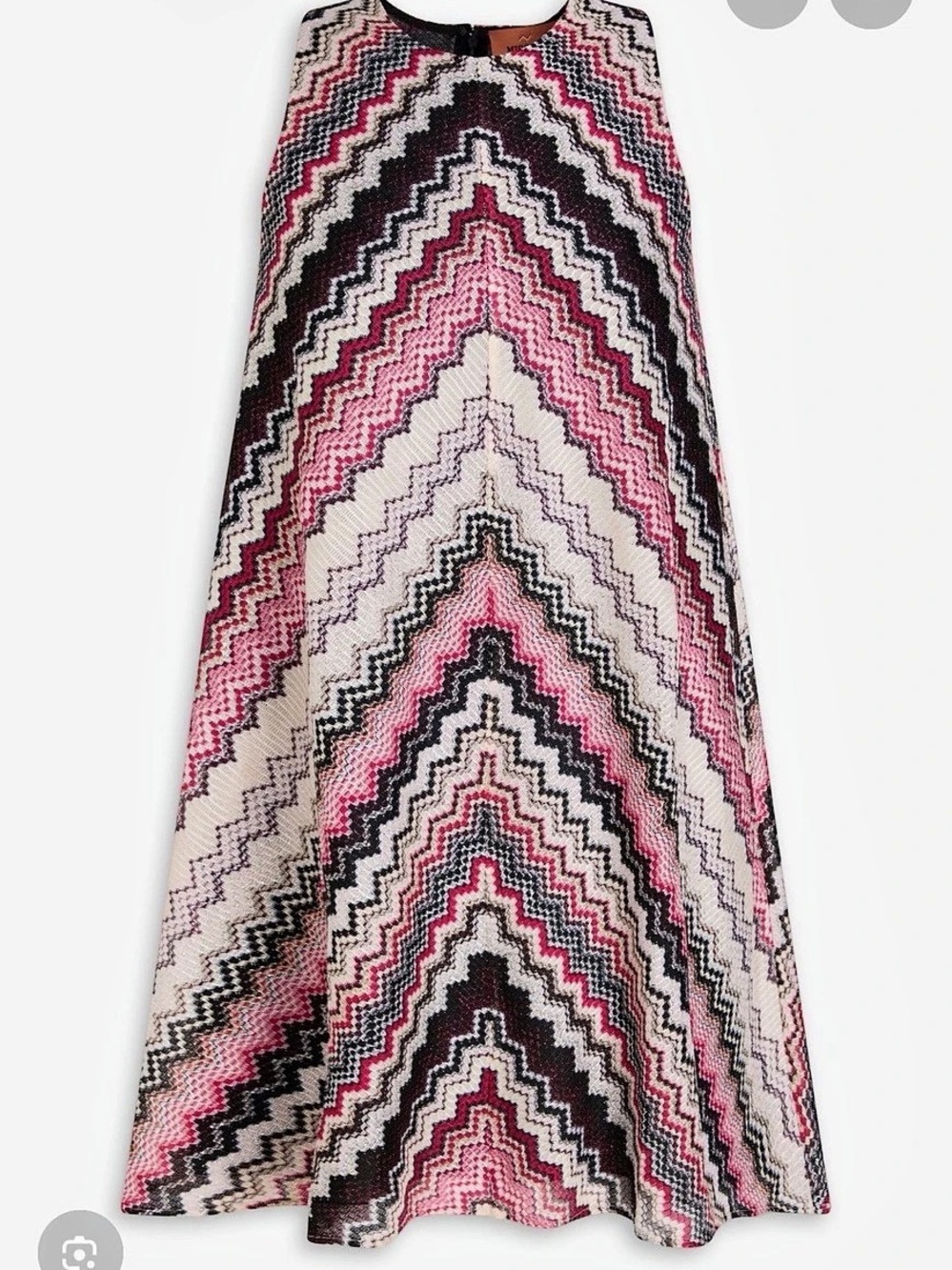Missoni Sleeveless Short Dress Geometric Mini Dress in Pink & Black
